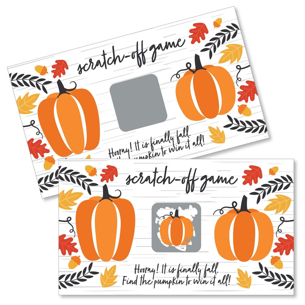 Big Dot of Happiness Fall Pumpkin - Halloween or Thanksgiving Party Game Scratch Off Cards - 22 Count